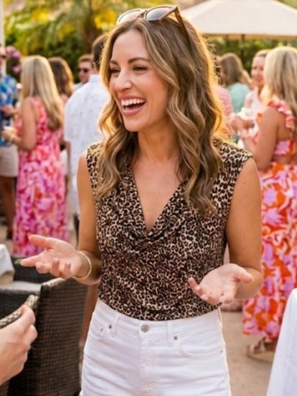 Michael Kors Leopard Print Cowl Neck Camisole